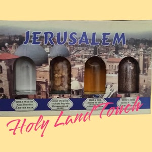 Set Holy Land Jordan River Water Jerusalem Oil Soil Incense Blessed 4 Gift Jesus