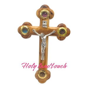 Cross Jesus Olive Wood Wall with Incense Hand Made Jerusalem Holy Land 5.5 Inches