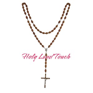 Big Large Wall Rosary Cross Olive Wood Catholicism 1 Meter Jerusalem Gift Hand Made