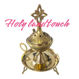 Burner Incense Blessed Orthodox Brass Copper Authentic Jerusalem Holy Land