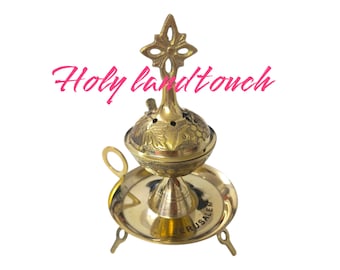 Burner Incense Blessed Orthodox Brass Copper Authentic Jerusalem Holy Land