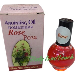 Rose Anointing Oil: Blessed Olive Oil from Jerusalem (10 ML)