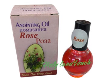 Rose Anointing Oil: Blessed Olive Oil from Jerusalem (10 ML)