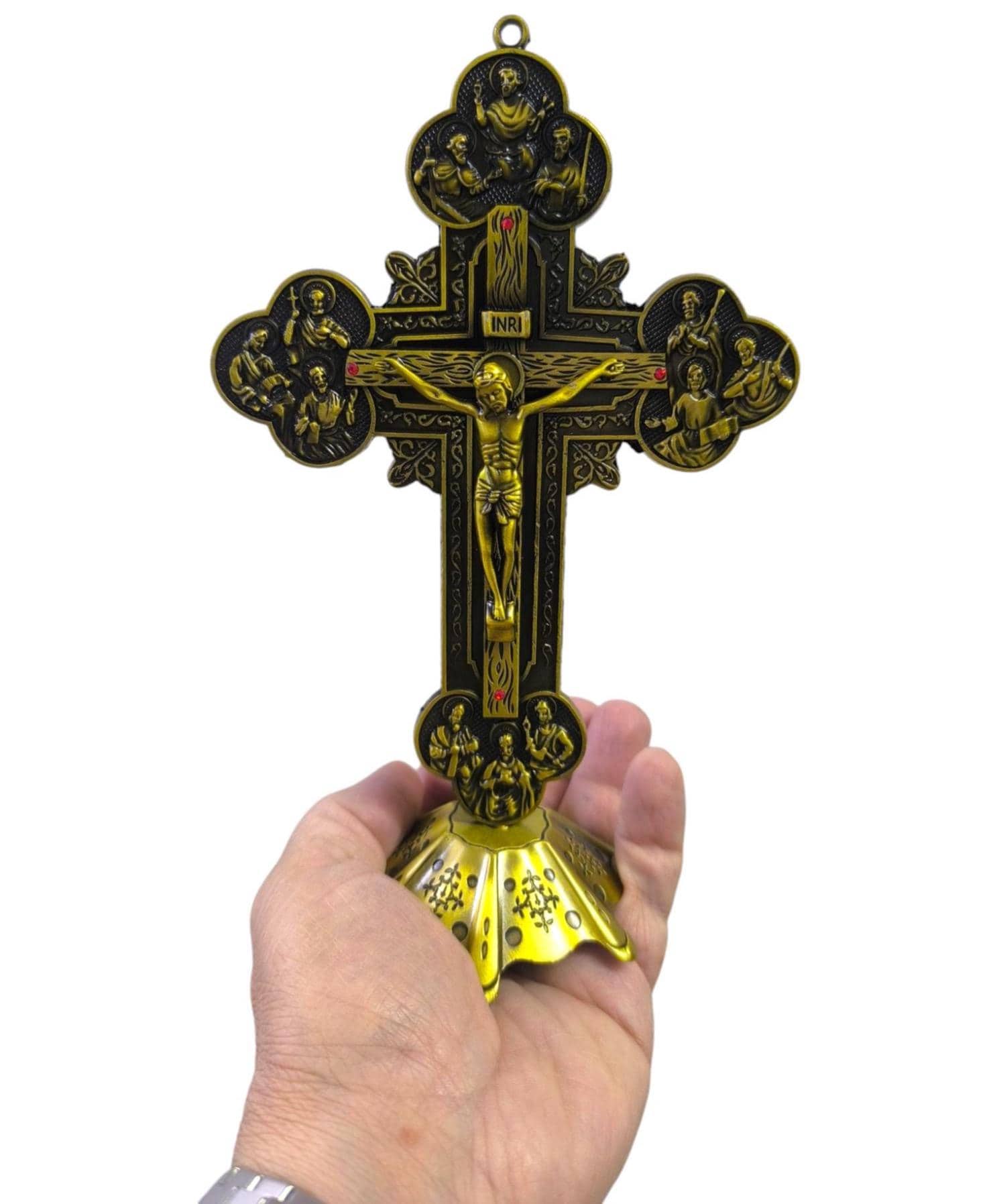 十字架と使徒 アンティーク 十字架 クロス 真鍮 キリスト 十二使徒 | antiques-educo