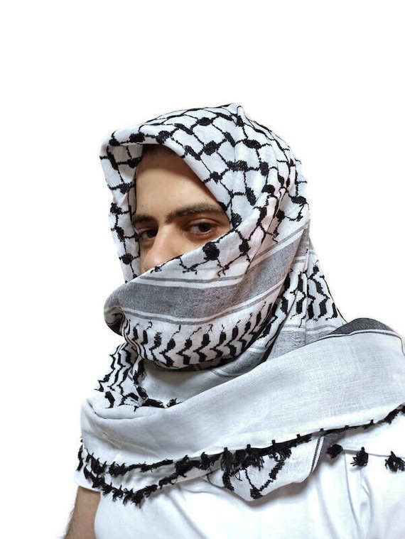 DAMILY Sciarpa Araba Keffieh Uomo - Scialle Quadrato In Cotone 110x110cm Per Moto E Outdoor