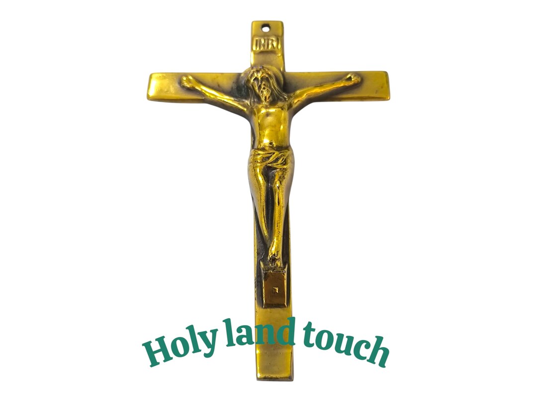 Crucifix Ancien En Laiton Du 19ème Siècle - Jésus Christ - 16 Cm - Décoration Murale Religieuse