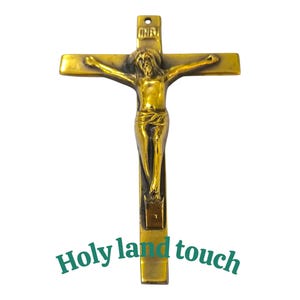 Antique Brass Wall Crucifix: Handmade Holy Land Christian Decor
