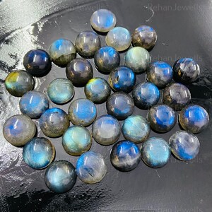 Natural Labradorite Cabochon, Round Shape, Calibrated Labradorite Cabochon, Flat Back, Cabs 3,4,5,6,7,8,9,10,11,12,13,14,15mm