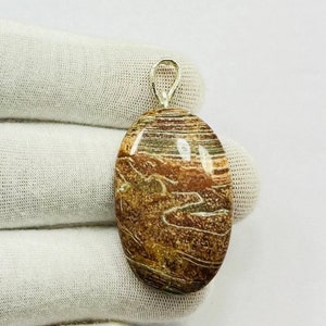 Natural Rosetta Jasper Pendant, 92.5 Sterling Silver Pendant, Gemstone Pendant Handmade Boho Hippie For Women