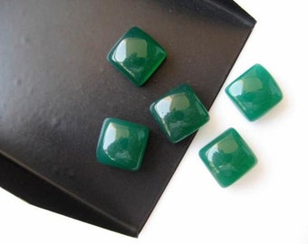 Green Onyx Square Cabochon Green Onyx Gemstone 7 mm To 15 mm