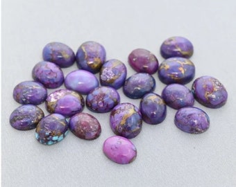 Natürliche kalibrierte Lila Kupfer Türkis Cabochon Oval Form Kupfer Türkis Edelstein 5 x 7 mm bis 12 x 16 mm
