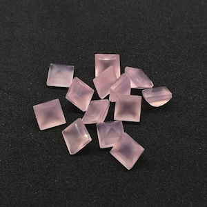 Pink Chalcedony, Faceted Cut, Square Shape, Pink Chalcedony Gemstone, 7 mm To 15 mm