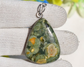 Ocean Jasper Pendant, 925 Sterling Silver Pendant, Ocean Jasper Gemstone Pendant, Handmade Jewelry