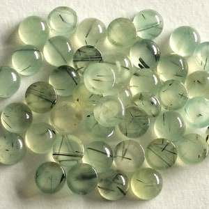 Natürlicher kalibrierter Prehnit, runde Form Cabochon Prehnit Edelstein 3 mm bis 15 mm