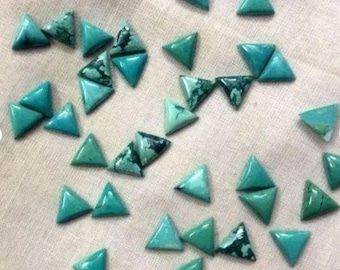 Natural Tibetan Turquoise Cabochon, Trillion Gemstone (7-15 mm)