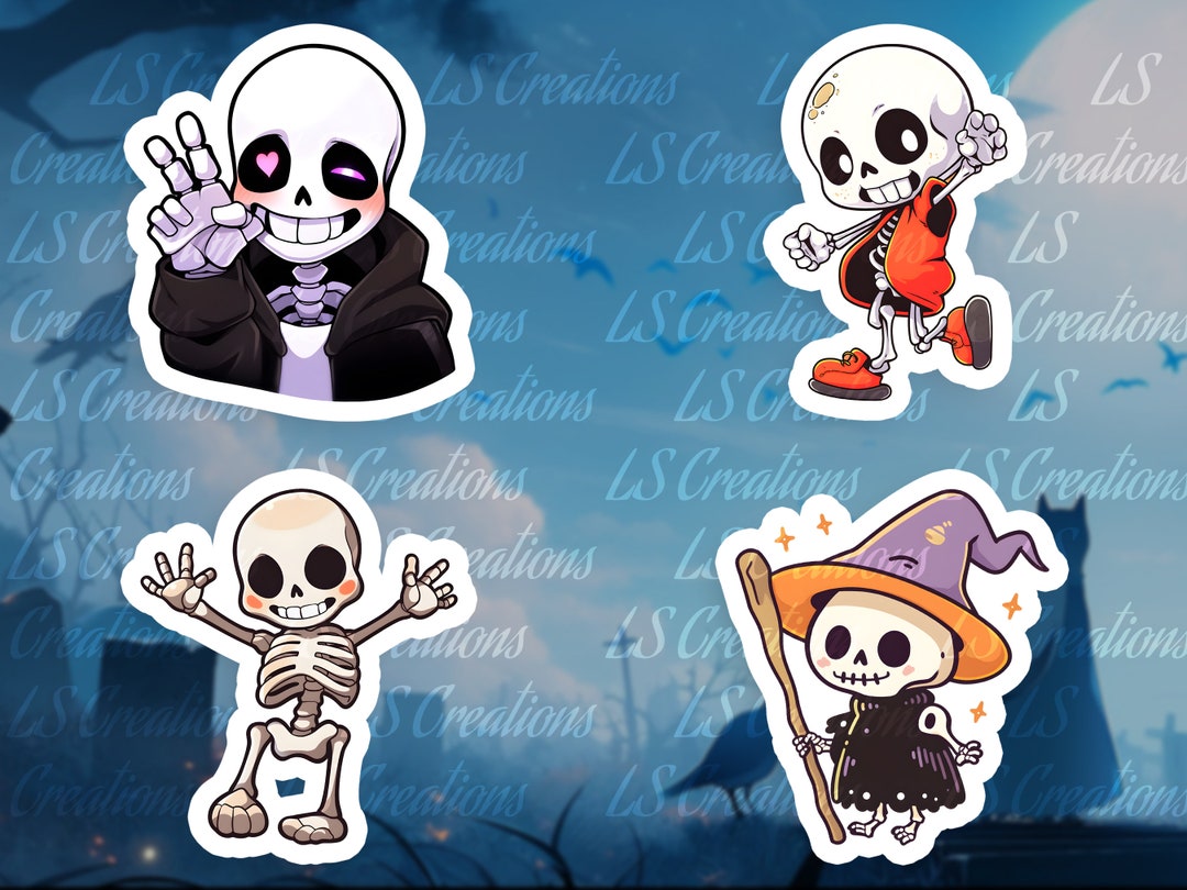Skeleton Shells Sticker Skeleton Sticker Sheet Spooky Skeleton Sticker Charming Skeleton ...