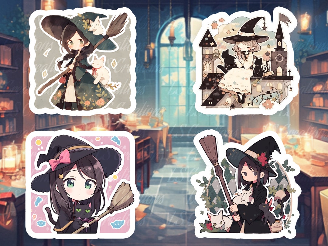 Witch Sticker Sheet Cute Witch Sticker Anime Witch Sticker Charming ...