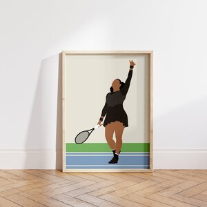 Serena Williams Print | Tennis Lover Gift | Minimalist Design | Sports Wall Art | Office Wall Decor
