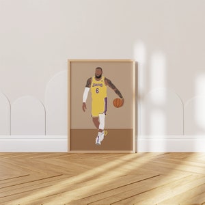 LeBron James Print | Basketball Lover Gift | Minimalist Design | Sports Wall Art | Office Wall Decor