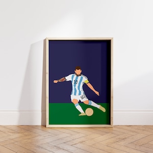 Lionel Messi Night Print | Football Lover Gift | Minimalist Design | Sports Wall Art | Office Wall Decor