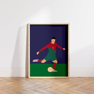Christiano Ronaldo Night Print | Football Lover Gift | Minimalist Design | Sports Wall Art | Office Wall Decor