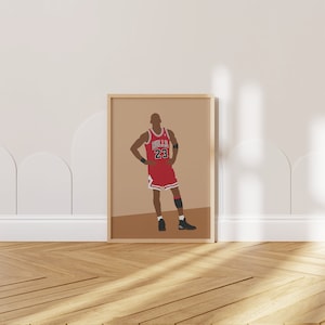 Michael Jordan Print | Basketball Lover Gift | Minimalist Design | Sports Wall Art | Office Wall Decor