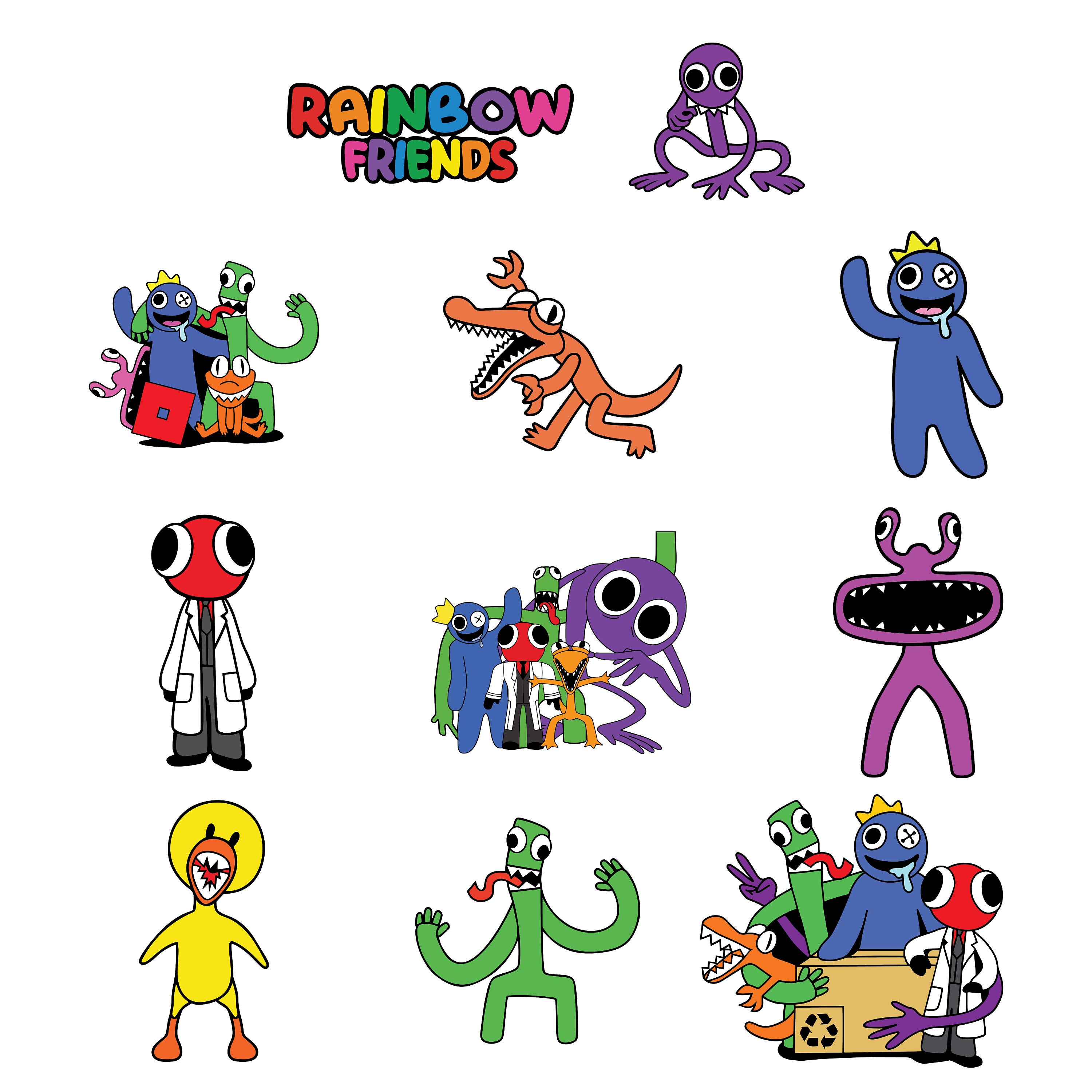 Roblox-inspired Rainbow Friends Characters PNG Digital Download: Ideal for  Sublimation & Printing Crafts 