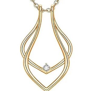 Collar con soporte para anillo de diamantes, collar con soporte para anillo geométrico, delicada joyería con soporte para anillo de bodas de doble geometría, el mejor regalo para enfermeras y médicos
