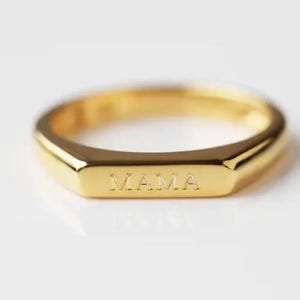 Mama Ring, Ring for Mom, Mom Ring, Gold Mum Ring, Ring Mom, Gold Mama Ring, Mum Rings, Mama Ring Personalized Name A Ring Stacking Ring