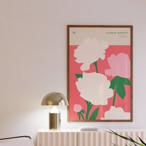 Pfingstrose Malerei Druck Blumenmarkt Druck Für Wohnzimmer Blumen Eingang Wand Dekor Blumen Liebhaber Geschenk Digitaler Download