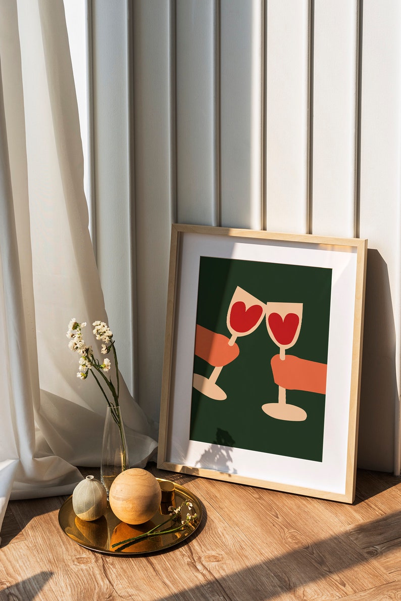 Modern Bar Wine Wall Art Printable Poster as Wine Lovers Gift, Kitchen Art Print, Gallery Wall Art Part, Downloadable Art image 7
