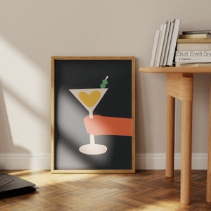 Martini Poster oder Cocktail Poster als modernes Bar-Dekor oder Küchen-Dekor, Instant Download.
