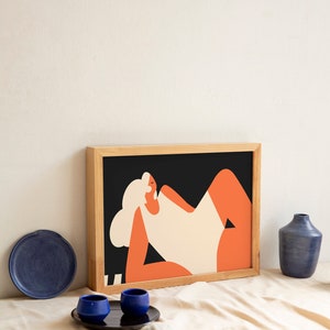 Abstract People Art, Mid Century Art, Minimalist Woman Silhouette Print, Living Room Wall Art, Wall Decor, Instant Download image 10