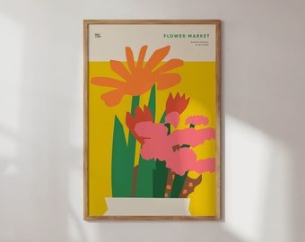 Flower Market Print Wildflower Printable Wall Art Botanical Poster Digital Download