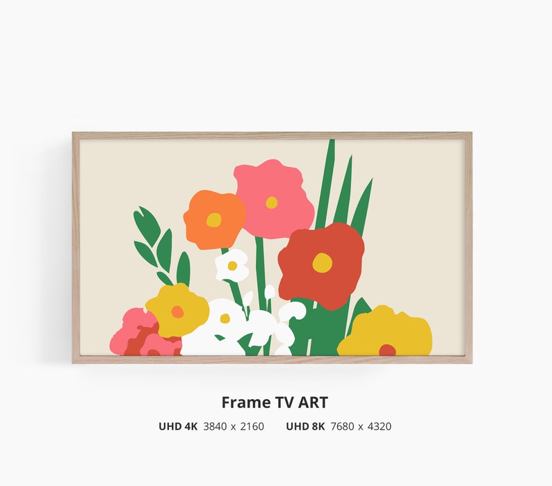 Mother's Day Frame Tv Art Set of 4 Mothers Day Decor Spring Samsung Frame Tv Art Digital Download image 7