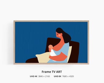Breastfeeding Art, Mother and Child Frame Tv Art, Mother's Day Digital Download for Samsung Frame TV