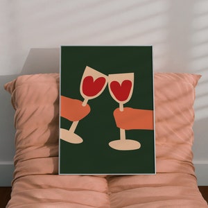 Modern Bar Wine Wall Art Printable Poster as Wine Lovers Gift, Kitchen Art Print, Gallery Wall Art Part, Downloadable Art image 2