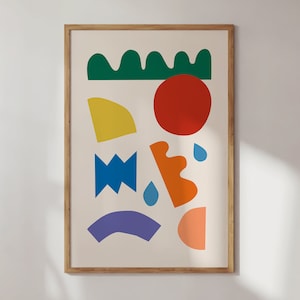 Arte abstrata de parede, impressão colorida para um interior brilhante, decoração moderna e ousada, ilustração para impressão de alta qualidade, download instantâneo,