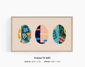 Samsung Frame Tv Art, Spring Easter Eggs Illustration, 4K and 8K Art, Instant Download