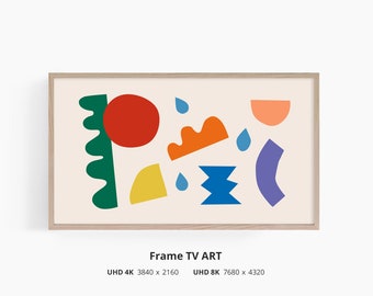 Abstrakter Rahmen Tv Kunst Download, Moderne Helle Bunte Rahmen Tv Kunst für Wohnzimmer, 8k, 4k, Instant Download