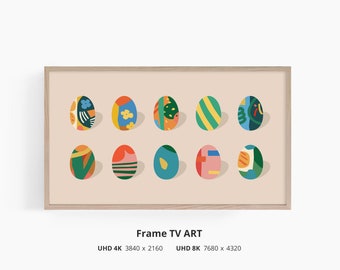 Samsung Frame Tv ART, Minimaliste Coloré Moderne Oeufs de Pâques Tv Art, Spring Samsung Frame Tv Art, 4K et 8K Art, Téléchargement instantané