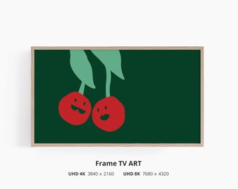 Samsung Frame TV Art, Modern Cherry Print, Mon Cheri Art, 8k and 4 k, Instant Download.