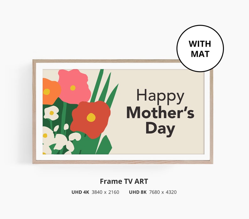 Mother's Day Frame Tv Art Set of 4 Mothers Day Decor Spring Samsung Frame Tv Art Digital Download image 4