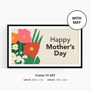 Mother's Day Frame Tv Art Set of 4 Mothers Day Decor Spring Samsung Frame Tv Art Digital Download image 5