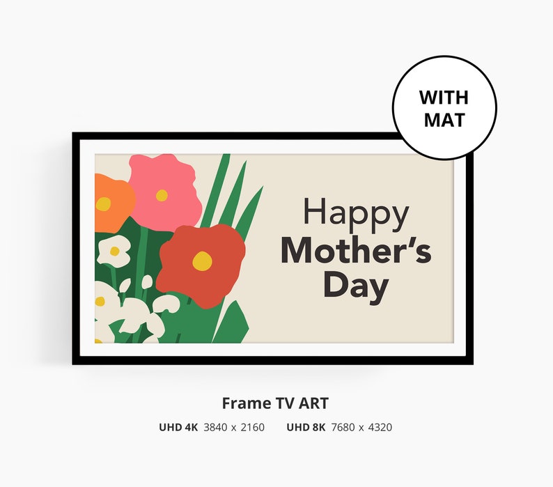 Mother's Day Frame Tv Art Set of 4 Mothers Day Decor Spring Samsung Frame Tv Art Digital Download image 5