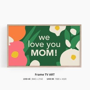 Mother's Day Frame Tv Art Set of 4 Mothers Day Decor Spring Samsung Frame Tv Art Digital Download image 9