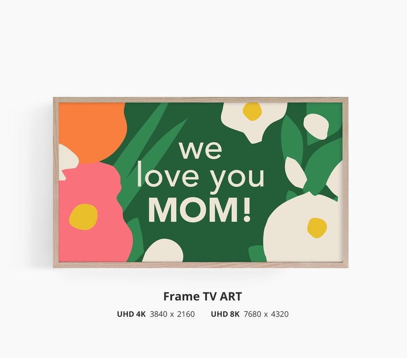 Mother's Day Frame Tv Art Set of 4 Mothers Day Decor Spring Samsung Frame Tv Art Digital Download image 9