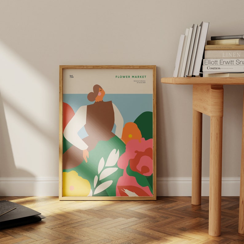 Flower Market Print, Printable Botanical Wall Art, Digital Download image 5