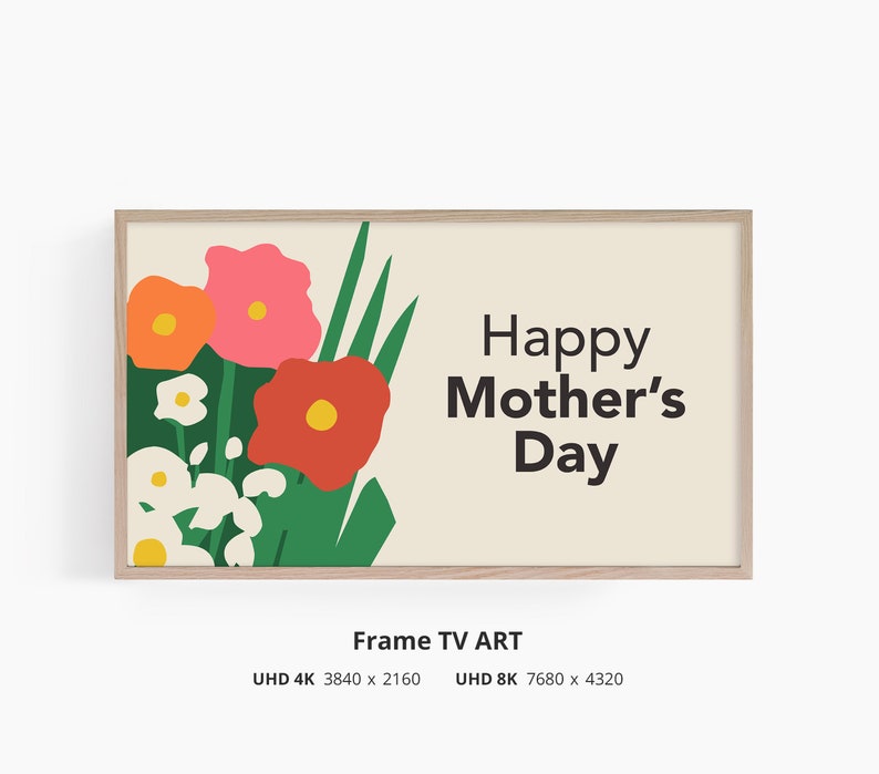 Mother's Day Frame Tv Art Set of 4 Mothers Day Decor Spring Samsung Frame Tv Art Digital Download image 3