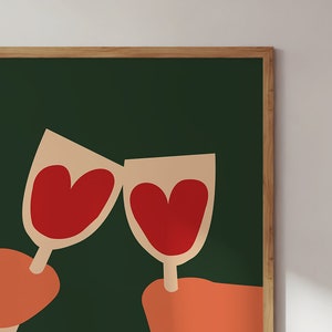 Modern Bar Wine Wall Art Printable Poster as Wine Lovers Gift, Kitchen Art Print, Gallery Wall Art Part, Downloadable Art image 3